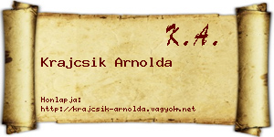 Krajcsik Arnolda névjegykártya